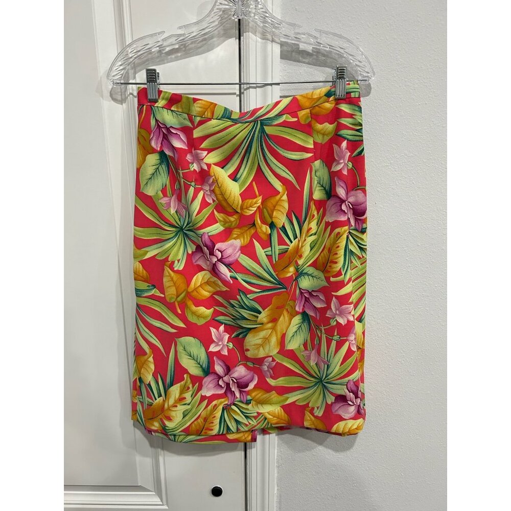 K Studio Womens Sleeveless Tropical Floral Print Dress Size 12 Two Piece - Picture 7 of 13